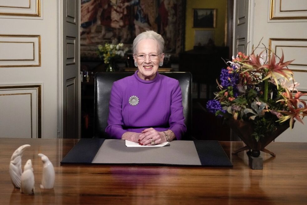 Dronning Margrethe II varsler i sin nyttårstale fra Amalienborg slott at hun trer tilbake som dansk dronning.
 Foto: Keld Navntoft / Ritzau Scanpix via AP / NTB