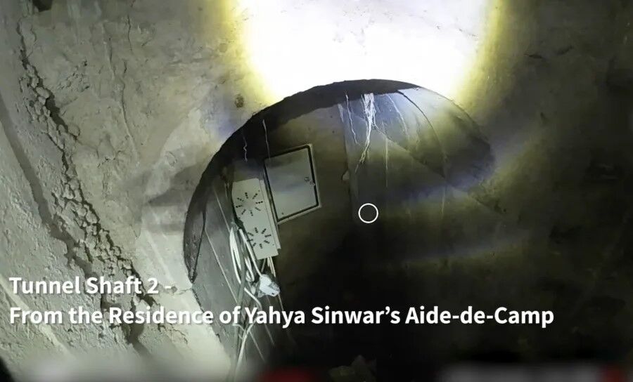 IDF har offentliggjort et videoopptak av det nylig avdekkede tunellnettverket sentral i Gaza by.
 Foto: Skjermdump/All Israel News.