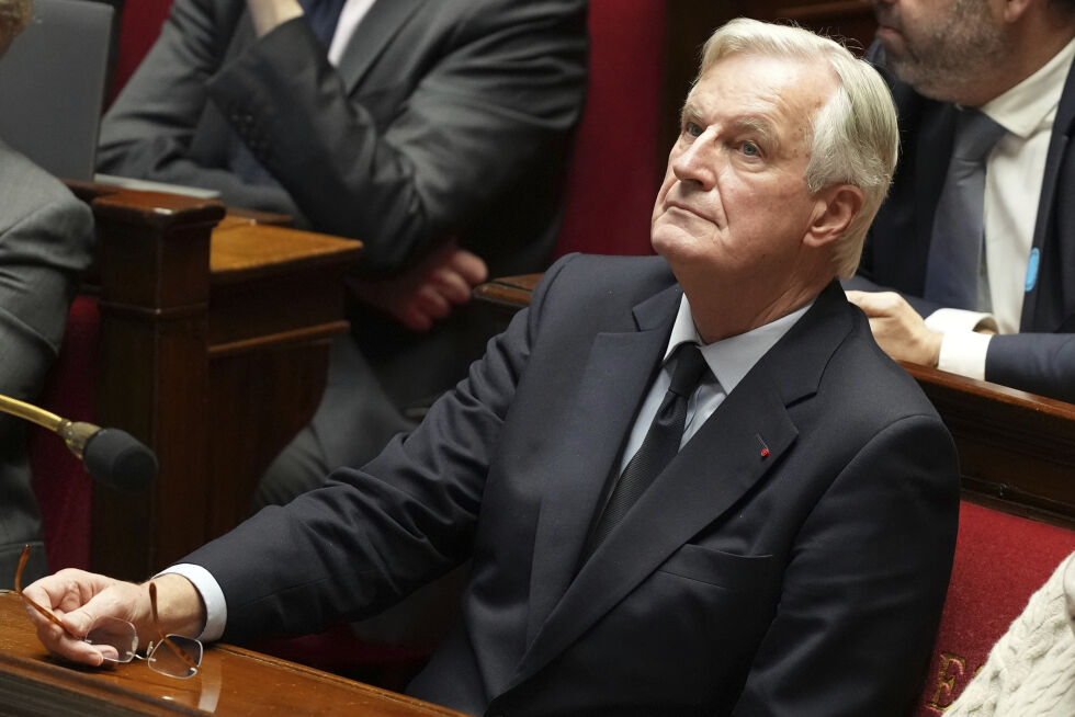 Frankrikes statsminister Michel Barnier og hans regjering ble felt i mistillitsavstemningen i den franske nasjonalforsamlingen onsdag.
 Foto: Michel Euler / AP / NTB