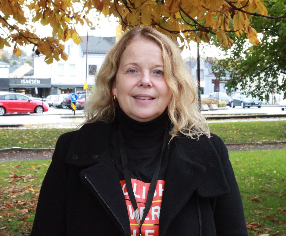 Forandring: – Dette er en lokal handling for global forandring. Vi vil nå ut, redde og rehabilitere ofre for menneskehandel, sa Ellen Amundsen i sin appell. Hun er leder for A-team i Grenland og administrerer arbeidet lokalt.
Foto: Walk For Freedom