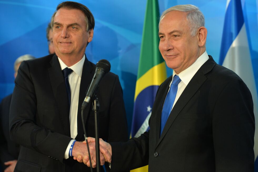 Israels statsminister Benjamin Netanyahu og Brasils president Jair Bolsonaro.
 Foto: Kobi Gideon/GPO