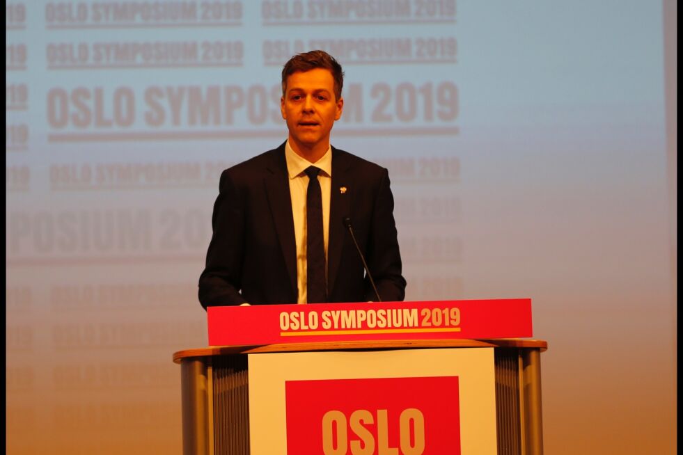 Knut Arild Hareide talte på Oslo Symposium for femte gang.
 Foto: Tor-Bjørn Nordgaard